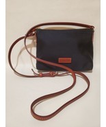DOONEY &amp; BOURKE Black Nylon Brown Leather Zip Crossbody Bag Purse - £39.10 GBP