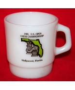 Vintage 1985 US OPEN CHESS CHAMPIONSHIP Termo Rey Milk Glass Coffee Mug Cup - $737.93 MXN