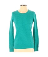 J. Crew Sweater Womens XS Rayon Wool Rabbit Hair Blend Teal Preppy Cable... - $29.39