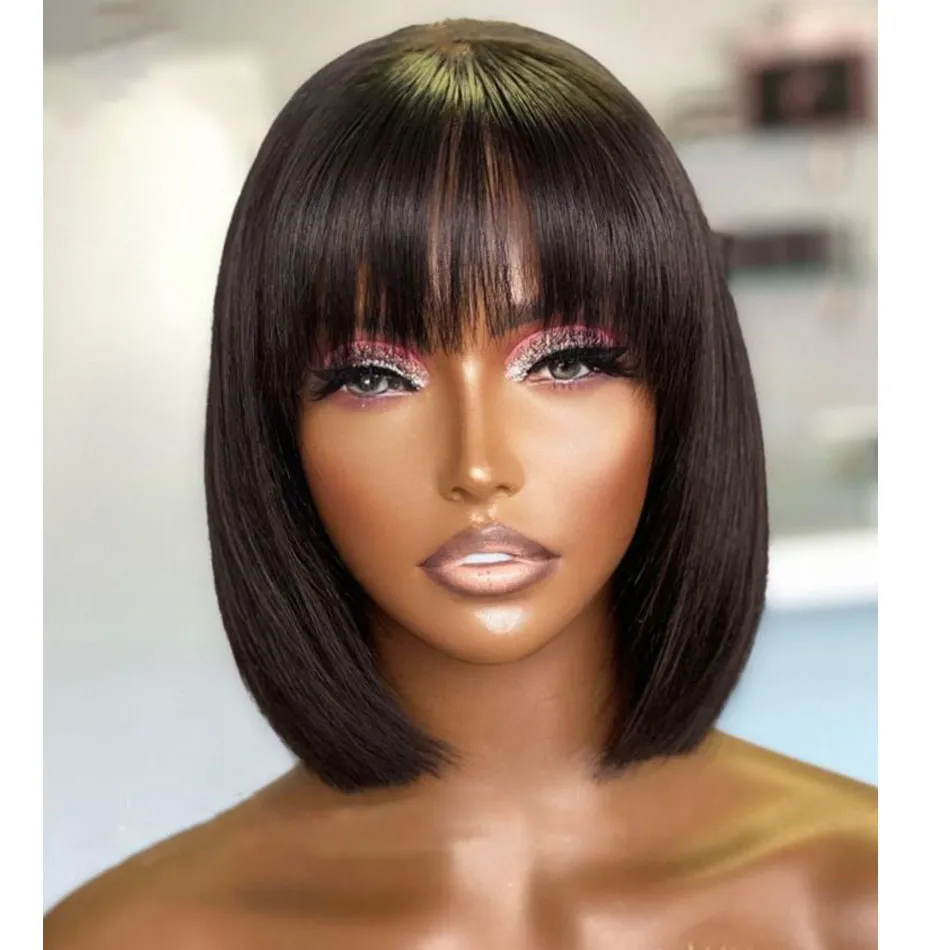 200 Density Glueless Bob Wigs Human Hair Wigs for Black Women Brazilian Fu - £21.11 GBP+