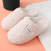 winter Short Plush Cotton Home Slippers Women Indoor Floor Footwear Fashion Men  - £17.33 GBP