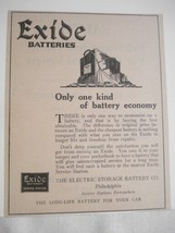 1923 Exide Batteries Ad Electric Storage Battery Co., Philadelphia - £6.31 GBP