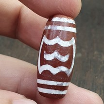 Antiguo himalaya indo tibetano asiático central grabado ágata grano agt-2 - $56.64