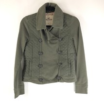 Hollister Womens Jacket Double Breasted Pockets Quilted Olive Green S - £15.17 GBP