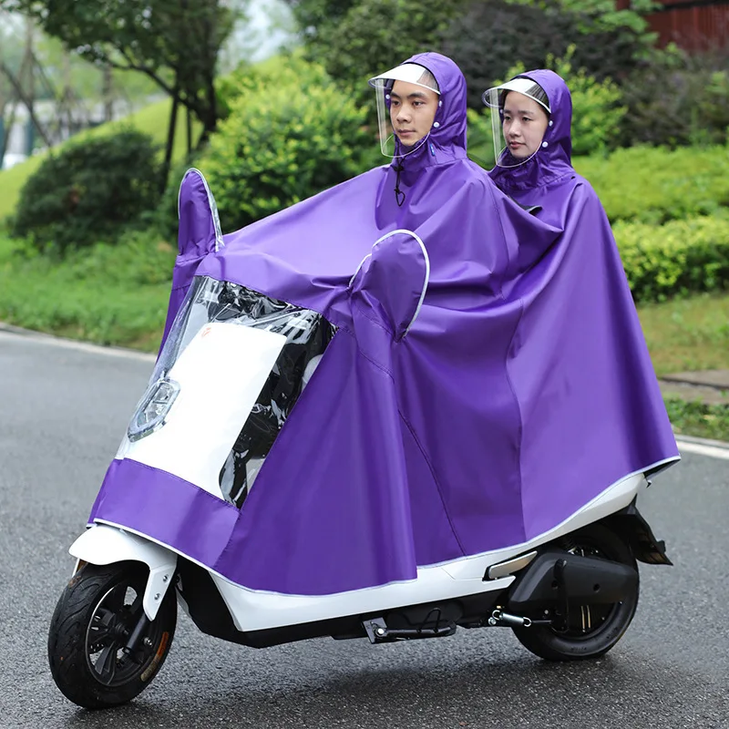 Motorcycle Electric Bike Raincoat Adult Riding Thick Raincoat Single Double Doub - $163.65