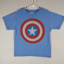 Marvel  T-Shirt Boys Captian America Small Short Sleeve Graphic Blue Red - £7.56 GBP