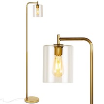 Brightech Elizabeth LED Floor lamp, Tall Lamp with Glass Shade &amp; Edison Bulb, In - £94.11 GBP