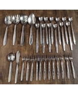 Mar-Crest &amp; Japan Stainless Flatware ATOMIC ERA STARBURST Mid Century 30... - £39.30 GBP