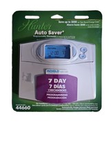 Hunter Auto Saver 7 Day Programmable Energy Saving Thermostat 44660, White - $19.79