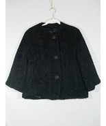 Vintage Persian Lamb Curly Lamb Coat Jet Black Classic Style Union Made - $59.99