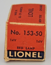 Vintage Lionel No. 153-50 Boxed Round Red Lamp, 14 Volt Bayonet Base PB17 - £11.87 GBP