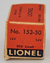 Vintage Lionel No. 153-50 Boxed Round Red Lamp, 14 Volt Bayonet Base PB17 - $14.99