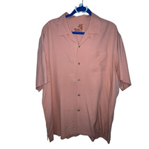 Tommy Bahama Men&#39;s 100% Silk Peach Short Sleeve Button Up Shirt Size XL ... - $14.71