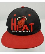 Vintage 1990s 90s G.C.C. Miami Heat Logo spell out snapback hat black red - $247.96 MXN