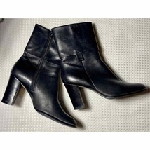 Tahari Boot SZ 9M Jessica Heel Black soft Leather 3 1/2in Heel Bootie Wo... - $26.60