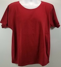 New York Style Women Short Sleeve Red Shirt XL - £10.24 GBP
