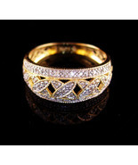100 diamond 14kt wedding band - Yellow gold wedding ring - mens womens ring - an - £310.64 GBP