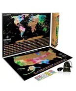 Scratch Map Deluxe World Map Poster Luckies Personal Travel Log Gift - £11.48 GBP