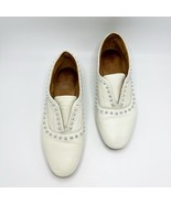 FRYE Terri Deco Stud Slip On Loafers Shoes Size 6 Driving in Off White L... - $1,686.32 MXN