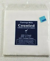 Flamingo Mills Counted Cross Stitch Fabric Aida Cloth 14 Count 12&quot; X 18&quot;... - £5.12 GBP