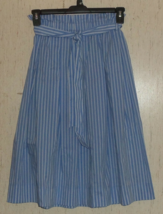 New Womens H&amp;M Blue W/ White W/ Pinstripes Full Pull On Skirt Size 2 - £19.97 GBP
