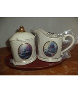 Thomas Kinkade Sugar &amp; Creamer Set w/ Tray, Spoon &amp; Box – Stepping Stone... - $654.10 MXN