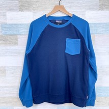 Patagonia Micro D Crew Neck Sweatshirt Blue Fleece Raglan Sweater Mens M... - $39.59