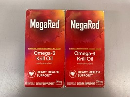 Lot of 2 Schiff MegaRed Omega-3 Krill Oil Supplement 120 Total Softgels Exp 7/24 - £19.28 GBP