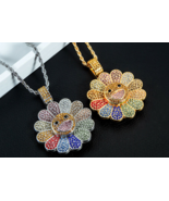 Spinning Flower Necklace Chain Diamond Murakami Streetwear Ben Baller Co... - £31.46 GBP