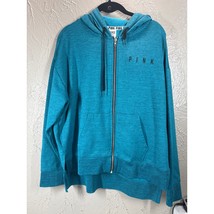 Pink Victoria&#39;s Secret Full Zip Hoodie Sweatshirt Hi Low Hem Womens Size... - $408.81 MXN