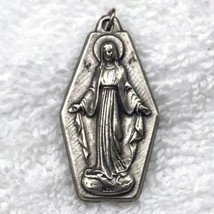 Mother Mary Medal Pendant Vintage Catholic Christianity Virgin - £7.84 GBP