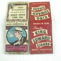 2 Vintage Matchbook Cover King Edwards Cigars Florida, The Hall Cigar Store Ohio - £8.01 GBP