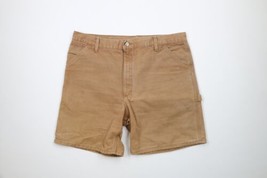 Vintage Y2K 2000 Carhartt Mens 40 Distressed Spell Out Canvas Shorts Duck Brown - £46.68 GBP