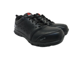 Reebok Women&#39;s Sublite Safety Cushion Work Shoes RB047 Black Leather Size 8M - £42.21 GBP