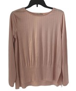 Zara Top Long Sleeve  Semi-sheer Light Pink Size Med - £9.73 GBP