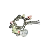 Women&#39;s Vintage Silvertone Charm Chain Bracelet - £5.06 GBP