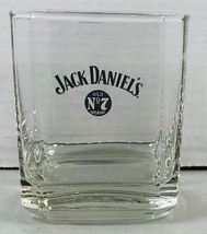 JACK DANIELS Whiskey Square Tumbler Rocks Glass Old No. 7 Logo in Black - $10.84