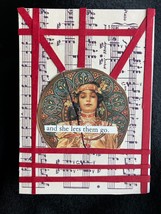 &quot;She Let&#39;s Them Go&quot; ACEO Mixed Media Collage Outsider Art - $31.50