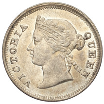 1884 Straits Siedlungen Silber 5 Cent Ausgewählten Von NGC As - £455.94 GBP