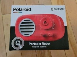 NIB Polaroid Retro Wireless Bluetooth Speaker Red Portable Wireless Speaker - £12.85 GBP