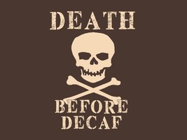 FUNNY TSHIRT Death Before Decaf T-Shirt Mens Womens Coffee Espresso Tee ... - £10.41 GBP