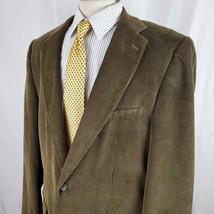 Statements Corduroy Sport Coat Jacket 50L Two Button Brown Cotton Rayon Blend - £25.52 GBP