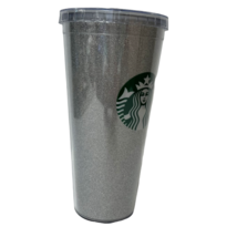 Starbucks Tumbler Large Reusable Travel Cup Silver Glitter Sparkle 20 Oz... - $17.61