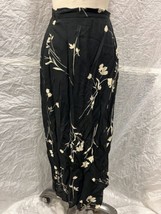 Petite Sophisticate Black &amp; White Floral Long Maxi Skirt, Vintage Women&#39;s Siz... - £21.49 GBP