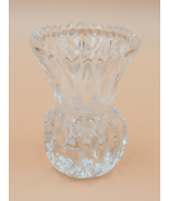 Heavy Lead Crystal Diamond Cut Small Bud Vase 3&#39;&#39; X 2&#39;&#39; - £6.35 GBP