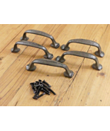 5 CAST IRON HANDLES RUSTIC DRAWER PULLS 5 1/4&quot; LONG W/ SCREWS PULL HANDL... - €17,37 EUR