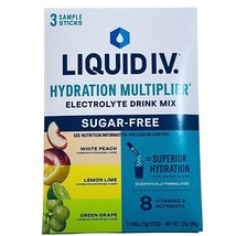 Liquid IV Hydration Multiplier Electrolyte Drink Mix Sugar Free 3 Sticks - £4.24 GBP