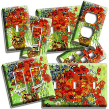 VINCENT VAN GOGH RED POPPIES DAISIES FLOWERS VASE LIGHTSWITCH OUTLET PLA... - $16.55+