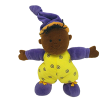 9" Manhattan Toy Co 2000 Black Girl Doll Yellow Purple Pj's Stuffed Animal Plush - $56.05