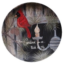 Primitive Country Christmas Decorative Plate - When Cardinal You See Think of Me - £40.87 GBP